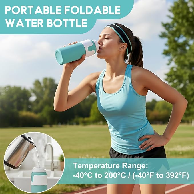 LemonRoad 2 Pcs 26 oz Silicone Collapsible Water Bottle, Portable Foldable - Image 4