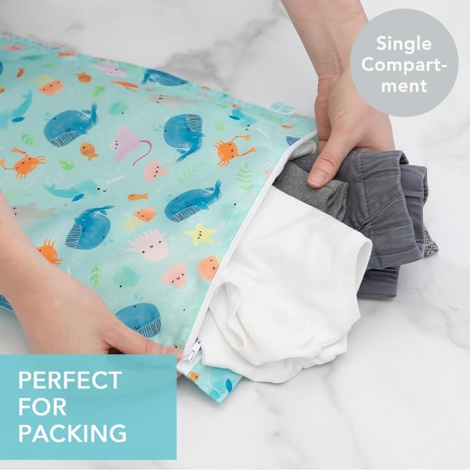 Bumkins Waterproof Wet Bag for Baby, Swim Suit, Cloth Diapers, Pump Parts - Image 2
