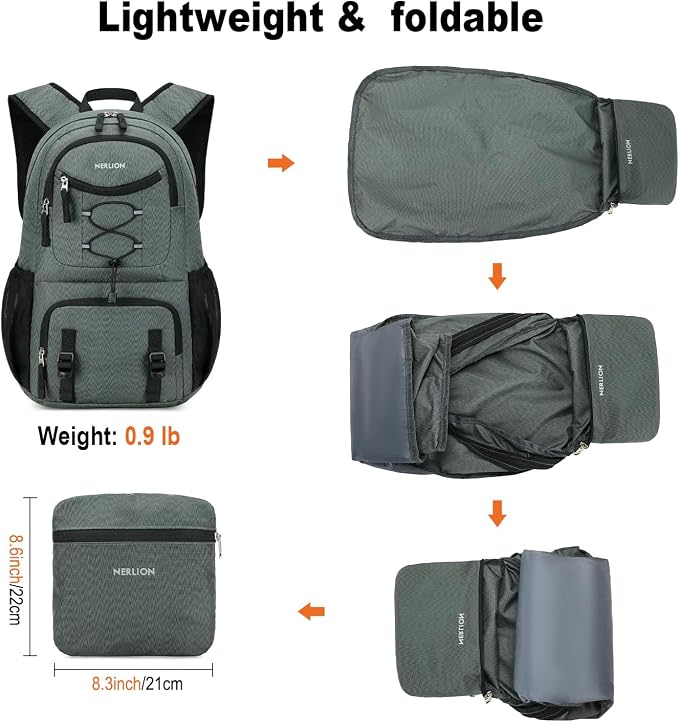 Nerlion Lightweight Foldable 35L Hiking Backpack Travel Backpack - Image 4