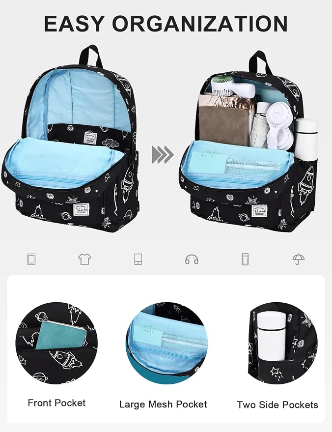 VASCHY Backpack for School, Lightweight Water Resistant Bookbag Casual Daypack - Image 3