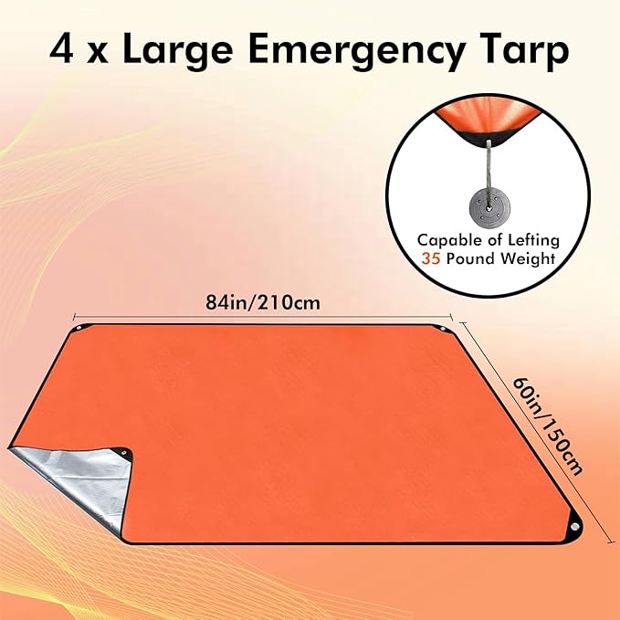 4 Pack Upgrade Survival Blanket – Insulated Thermal Reflective Tarp - Image 2