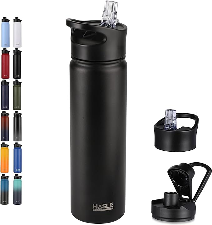 HASLE OUTFITTERS Insulated Water Bottle 22 oz Double Wall Stainless Steel Water by HASLEOUTFITTERS