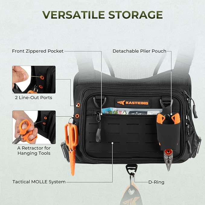 KastKing Bait Boss Water-Resistant Fishing Chest Pack - Image 3