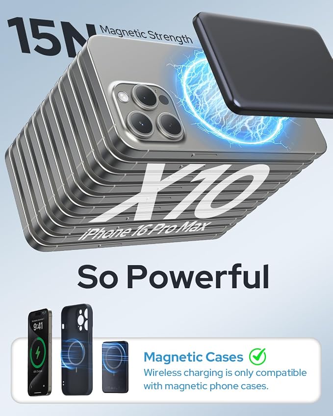 for Magsafe Portable Charger, 5000mAh Slim Wireless Magnetic Power Bank - Image 2