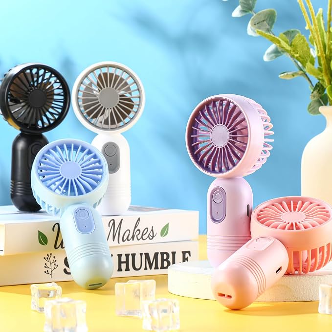 Rossesay 6 Pcs Mini Portable Fan Bulk Cute Handheld Lightweight Small Little - Image 4