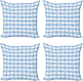 Ambesonne Checkered Decorative Throw Pillow Case Pack of 4, Gingham Motif by Ambesonne