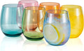 KOXIN-KARLU Classic 18-ounce Acrylic Stemless Wine Glasses, Unbreakable Mixed by KOXIN-KARLU