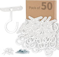 50Pack Ceiling Hooks Bulk for Hanging Plants, 2.5 inches White by QualityEfficiency
