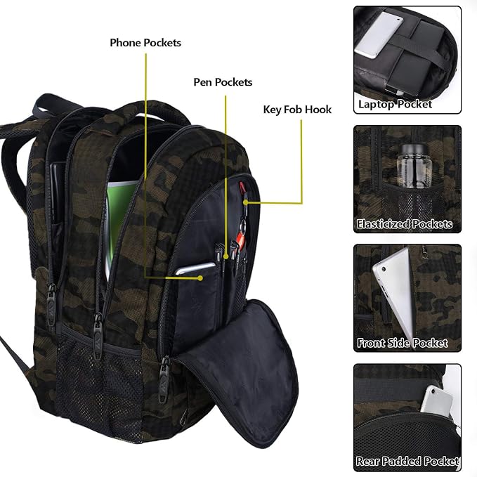 MATEIN 15.6 Inch Laptop Backpack, Sturdy Business Travel Laptop Bagpack - Image 2