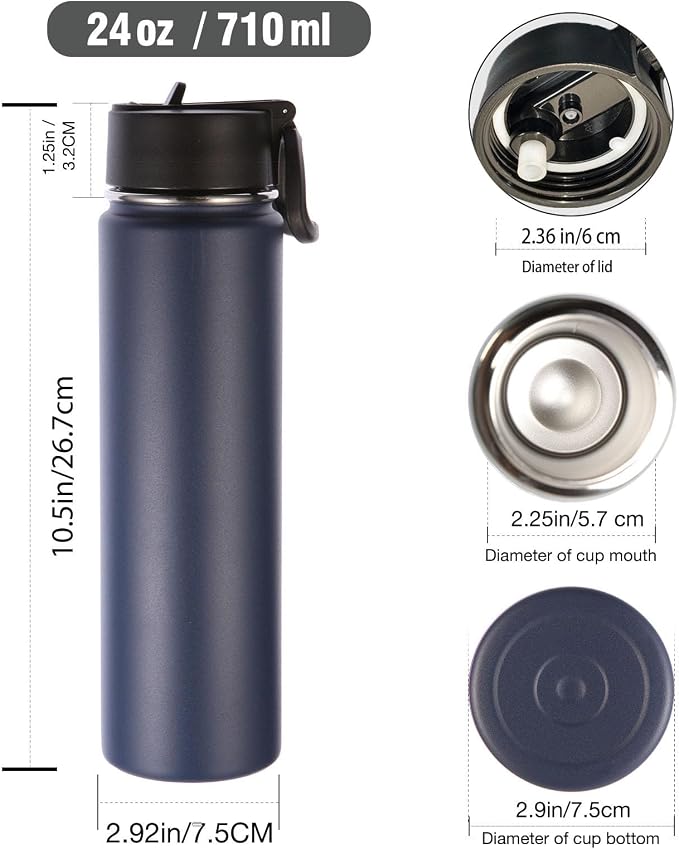 Volhoply 24oz Insulated Water Bottle - Image 2