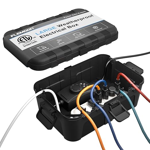 Flemoon Large Outdoor Electrical Box, IP54 Waterproof Extension Cord Cover by FLEMOON