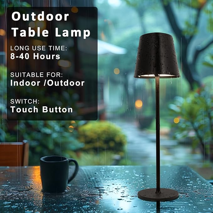 Kakanuo Cordless Table Lamps Pack of 4, Portable LED Battery Operated Lamp - Image 3