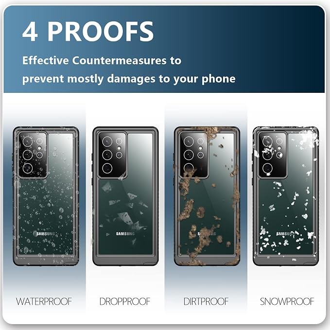 SPIDERCASE Designed for Samsung Galaxy S22 Ultra Case, Waterproof Built-in - Image 3