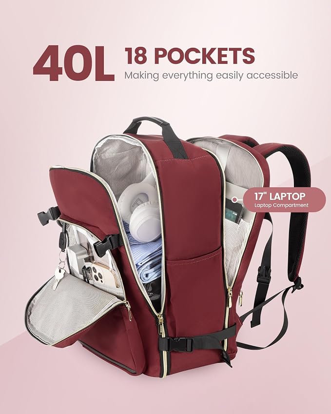 LOVEVOOK Travel Backpack for Women & Men 40L, Airline Approved Carry On - Image 3