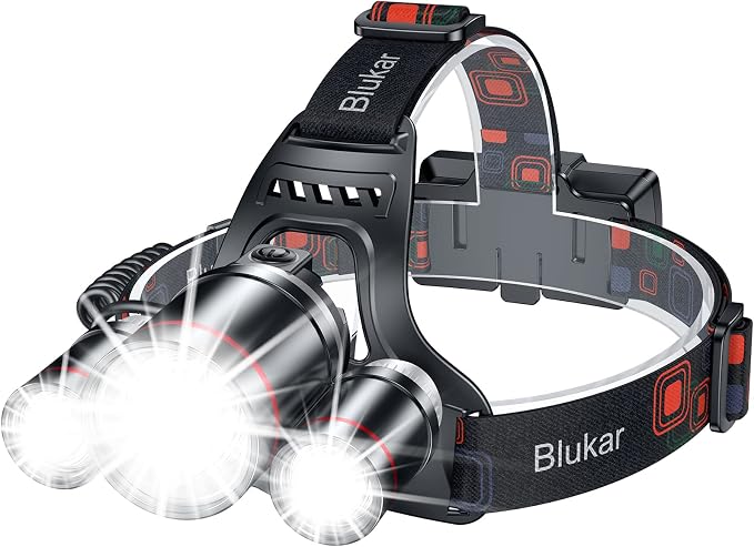 Blukar LED Headlamp, Super Bright Rechargeable Headlight Flashlight by Blukar