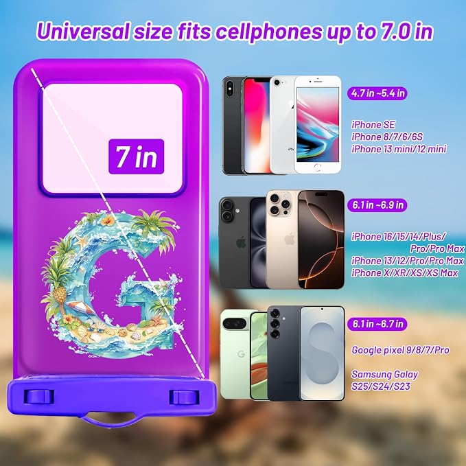 Personalized Initial Waterproof Phone Pouch Case - Image 2