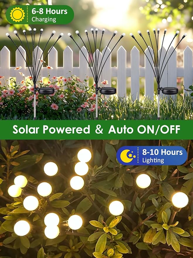 2026 Upgraded Solar Lights Outdoor, 4 Pack Solar Garden Lights - Image 5