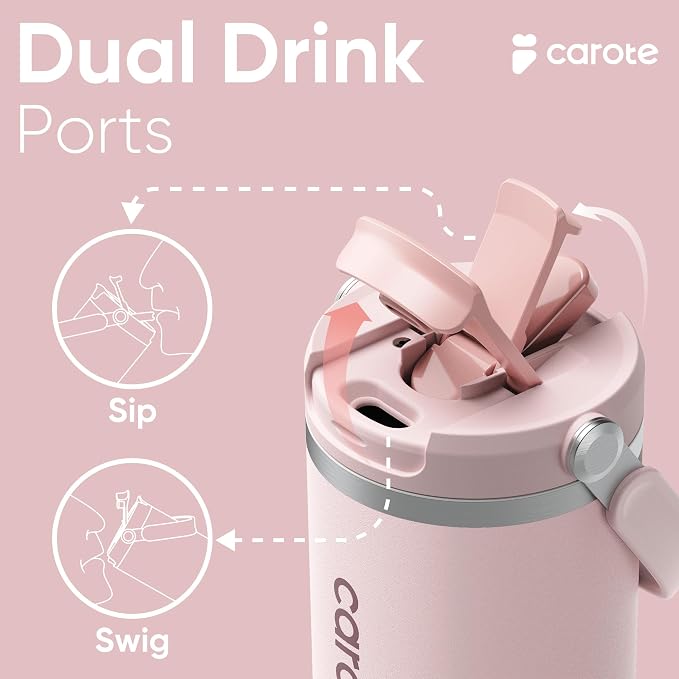 CAROTE 3-Pack Insulated Stainless Steel Water Bottles, Cup Holder Compatible - Image 4