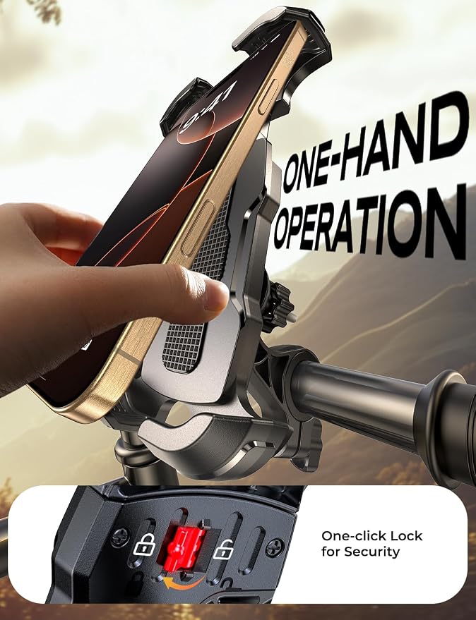 Zewdov Motorcycle Phone Mount, Upgrade Bike Phone Holder, 360° Rotatable Phone - Image 2