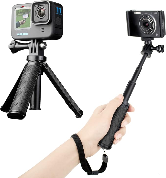 Mini Selfie Stick Tripod for GoPro Hero 13 12 11 10 9 8, Portable Handle Grip by YALLSAME