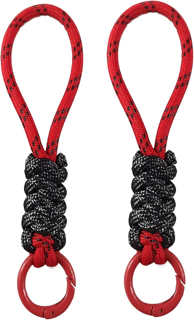Colorful Braided Paracord Keychain, 12cm Length, Decorative Woven Rope Strap by FFILL