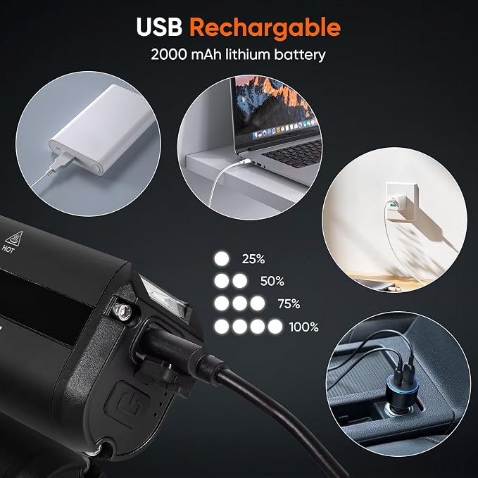 Suruid Super Bright LED Bike Light, USB Rechargeable Bicycle Headlight - Image 6