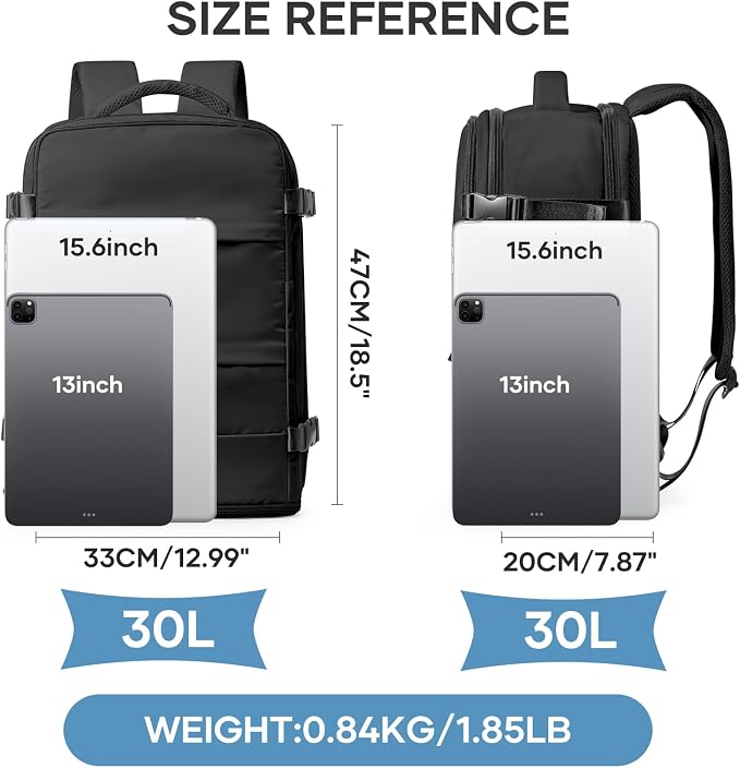 coowoz Large Travel Backpack For Women Men, Carry On Backpack Flight Approved - Image 3
