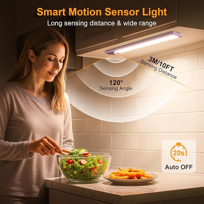 Gritin 10.2inch Under Cabinet Lighting Rechargeable 2 Pack- 3 Color Temps&5 - Image 7