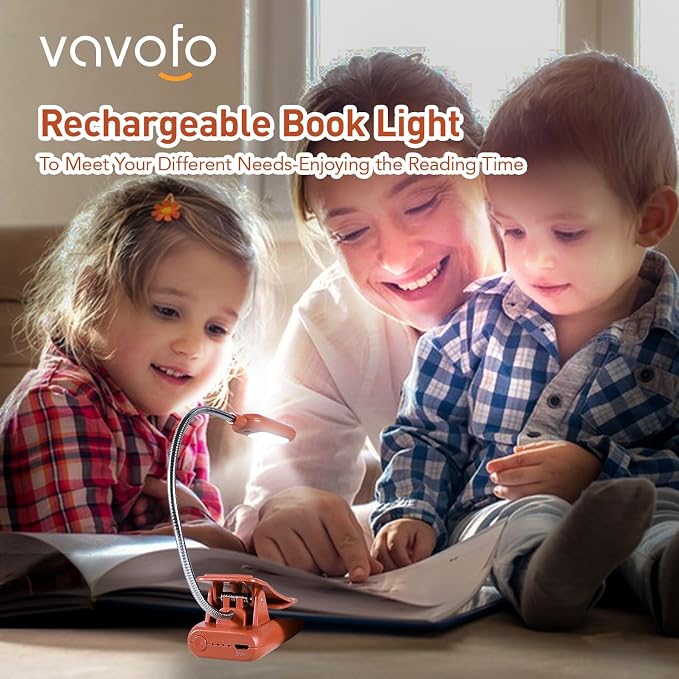 VAVOFO Rechargeable Book Light for Reading in Bed Kids, 7 LED Reading Light - Image 2