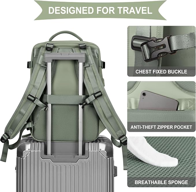 coowoz Travel Backpack For Women Men, Carry On Backpack, Hiking Backpack - Image 6
