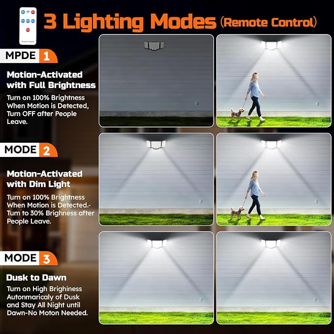 CLAONER LED Security Lights Motion Sensor Outdoor, 20W 3000LM Floodlight 6500K - Image 4