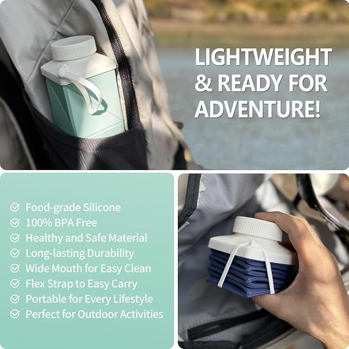 BEAUTAIL Collapsible Water Bottles 24.3oz, Foldable Travel Water Bottle - Image 3