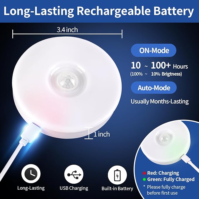 RGB LED Rechargeable Motion Sensor Light Indoor - Image 4