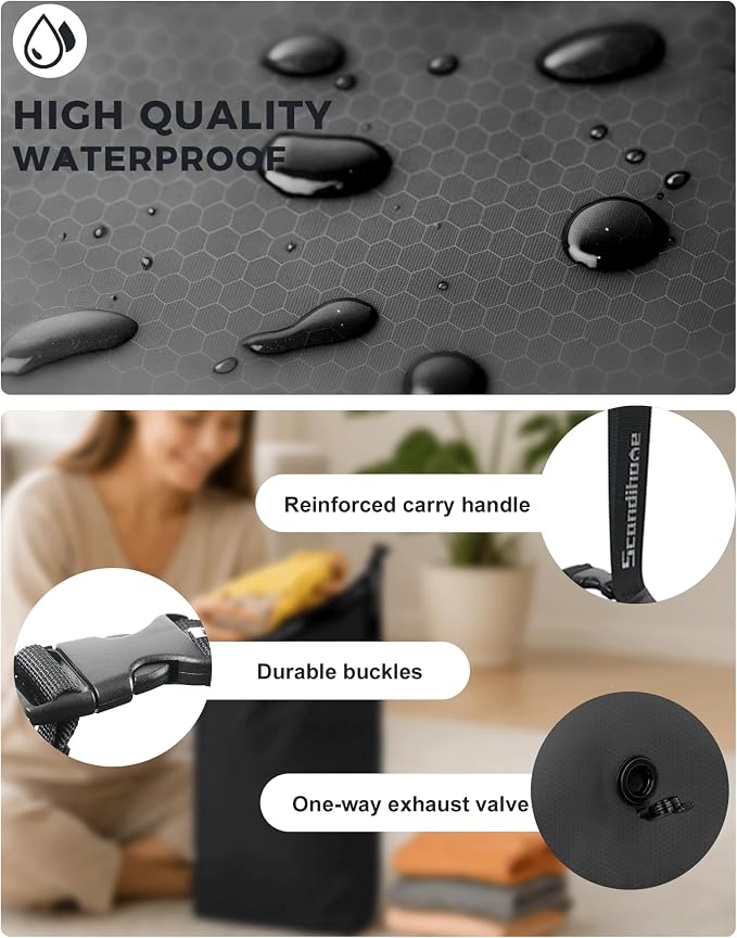 Travel Laundry Bag, Pump-Free Vacuum Compression Dirty Clothes Bag, Small - Image 4