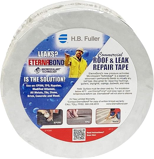 EternaBond RoofSeal Black 4" x50' MicroSealant UV Stable RV Roof Seal Repair - Image 2