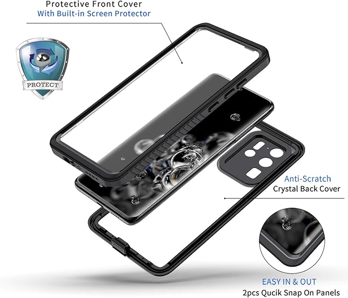 Lanhiem for Samsung Galaxy S20 Ultra Case, IP68 Waterproof Dustproof - Image 3
