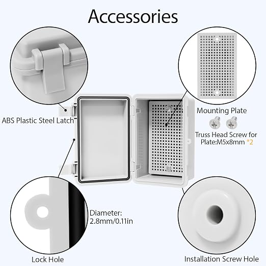 Junction Box, ABS Plastic IP65 Waterproof Dustproof Universal Electrical - Image 5