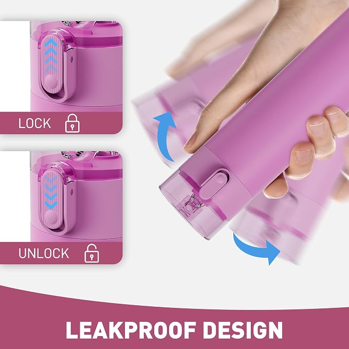 9oz Small Water Bottles with Straw, Mini Water Bottle with One-Hand Open Design - Image 5