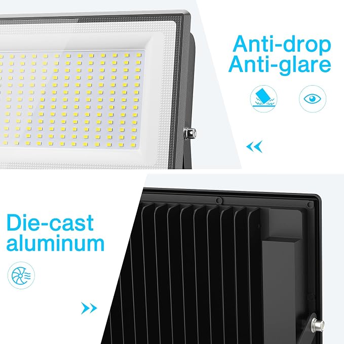 Olafus 2 Pack 200W LED Flood Light Outdoor, 18000LM Super Bright IP66 - Image 6