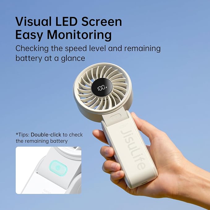 JISULIFE Handheld Fan Life7 – Ultimate Flexibility: Wide & Strong Airflow - Image 6