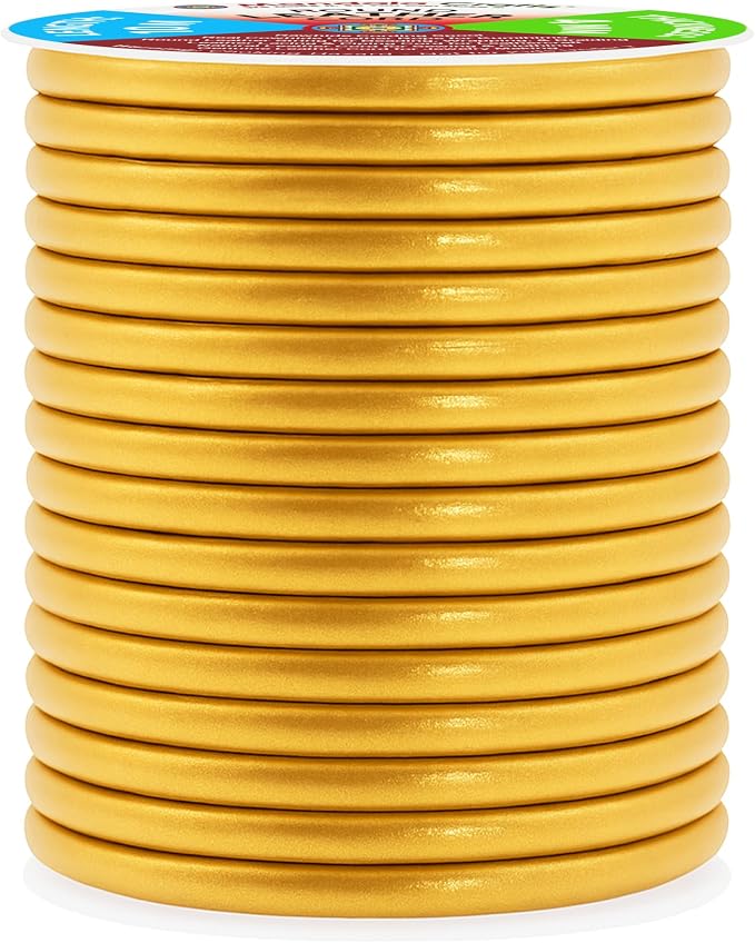 Mandala Crafts Round Genuine Gold Leather Cord - Image 2
