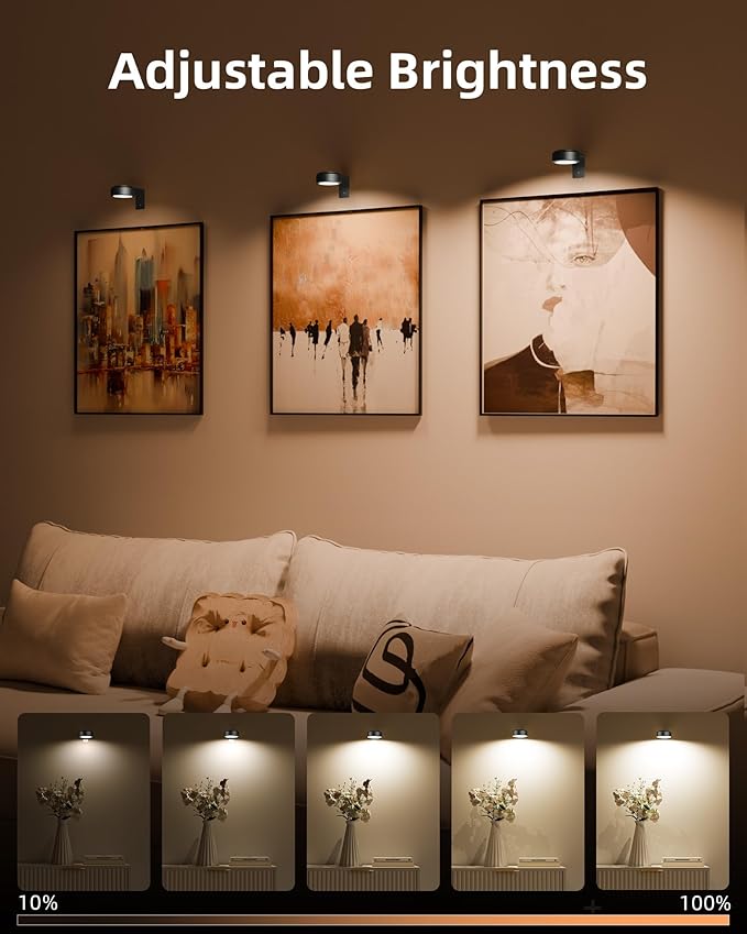 EZVALO Picture Lights for Wall, 2000mAh Rechargeable Battery Magnetic Poster - Image 5
