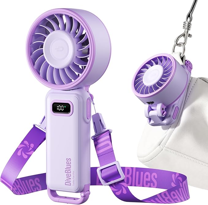 Diveblues Portable Turbo Fan, 100 Speed Handheld Fan by Diveblues