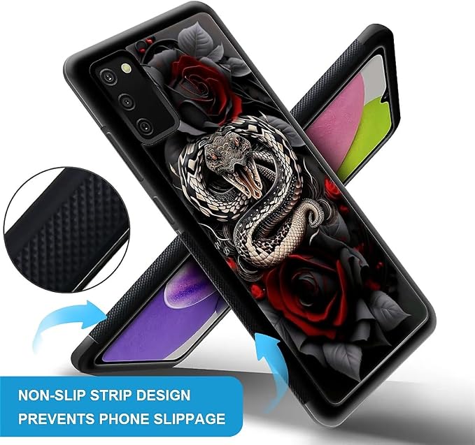 for Samsung Galaxy S20 FE Case, Entwined Rose Snake Pattern Graphic Design Girl - Image 2
