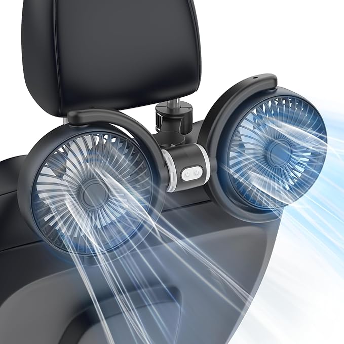 Car Fan USB Powered for Baby: Dual Car Cooling Fans for Backseat 3 Speed by Hayousui