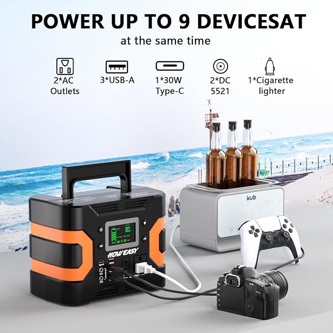 HOWEASY Portable Power Station 300W, 236Wh Solar Generator - Image 3