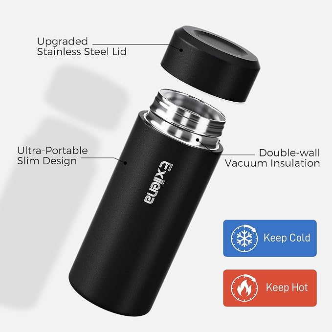 【Upgraded】Exllena Small Insulated Water Bottle 8 oz/250ml– Mini Insulated Water - Image 3