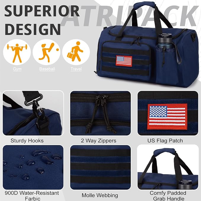Tactical Gym Bag for Men, 40L Large Capacity Duffle Bags - Image 6