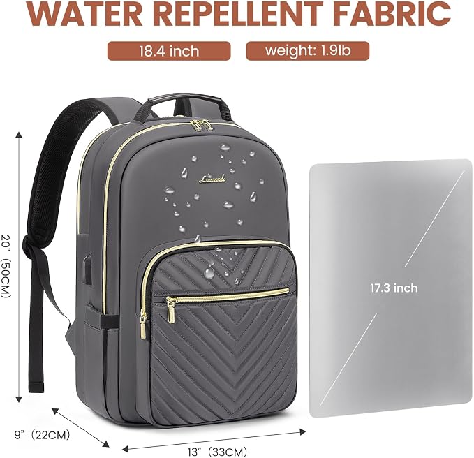 LOVEVOOK Laptop Backpack for Women 18.4 inch, Cute Womens Travel Backpack Purse - Image 4