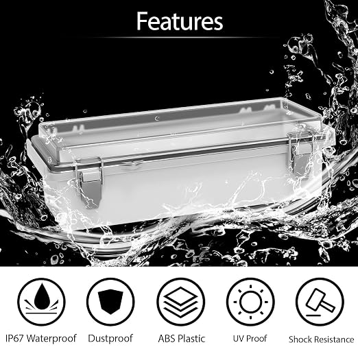 LeMotech Electrical Box, IP67 Waterproof Hinged Clear Cover Stainless Steel - Image 3